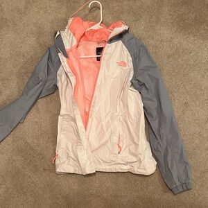 The North Face Light Gray and Coral Jacket